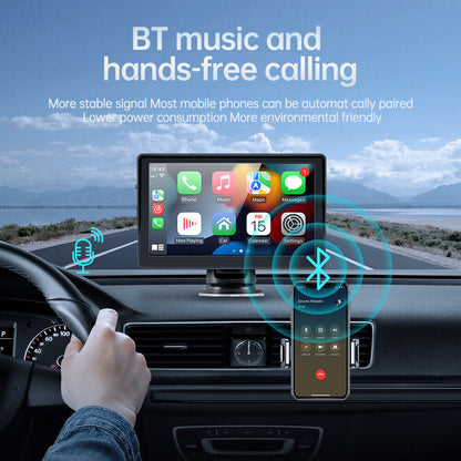 7" Touch Screen 2K Portable Car Wireless Apple Carplay&Androi